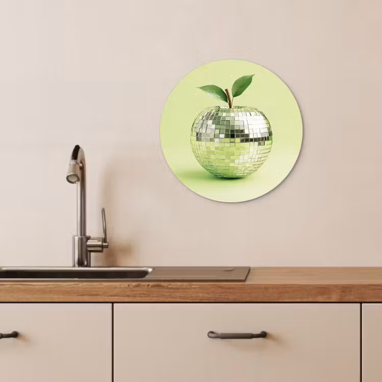 Muurcirkel - Groen - Disco - Decoratie - Appel — 4