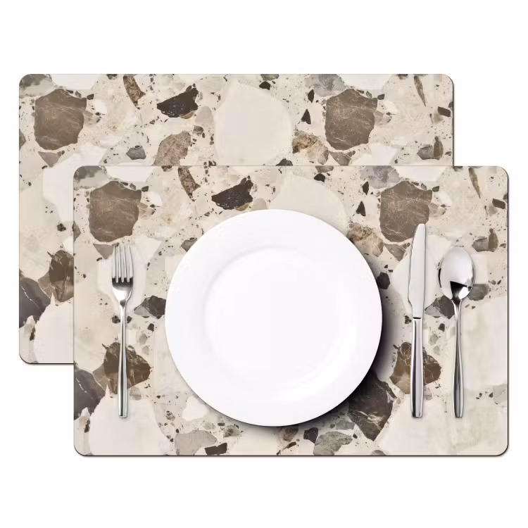 Placemat vinyl - Neutral - Stenen - Decoratie - Terrazzo — 2
