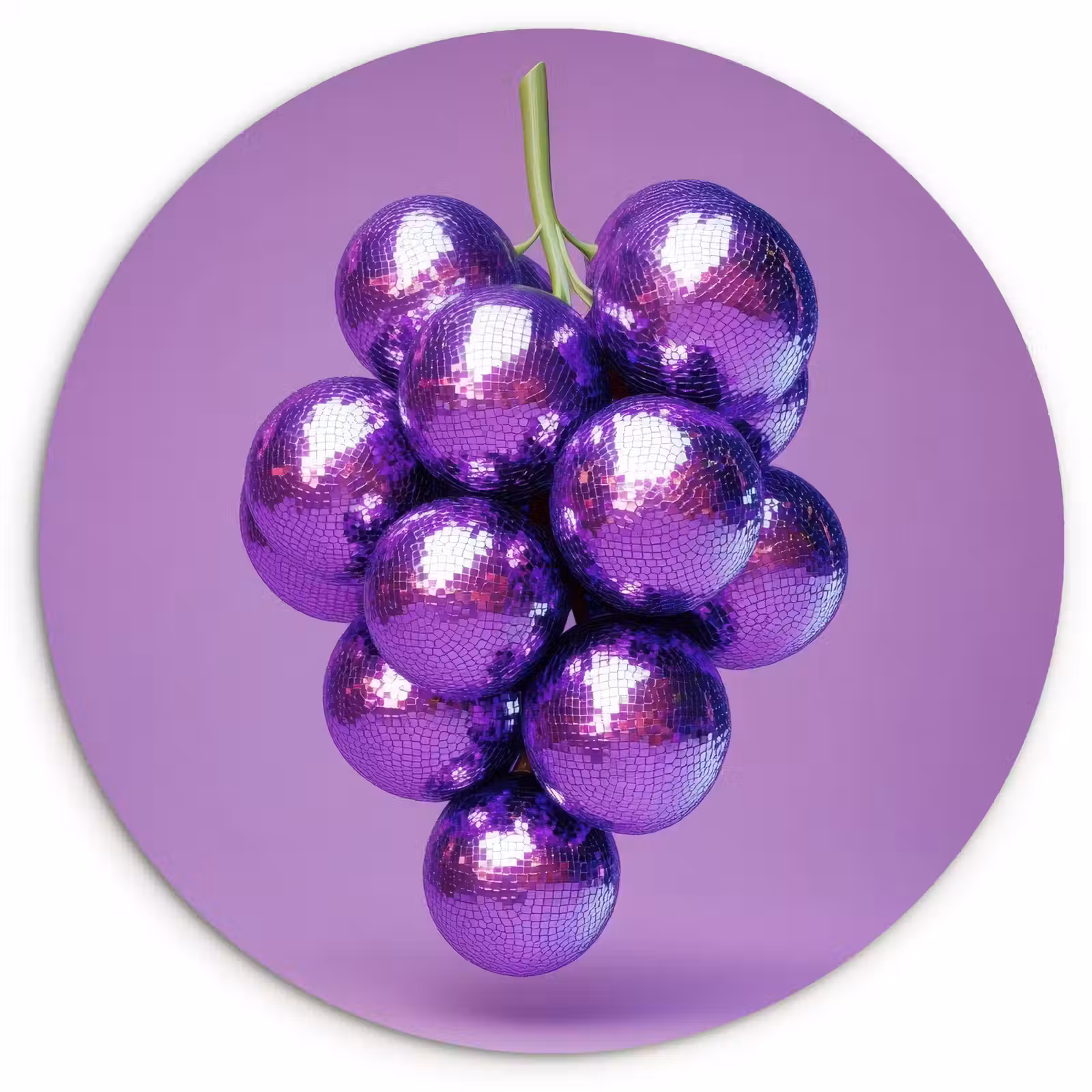 Muurcirkel - Druif - Disco - Glitter - Paars — 1