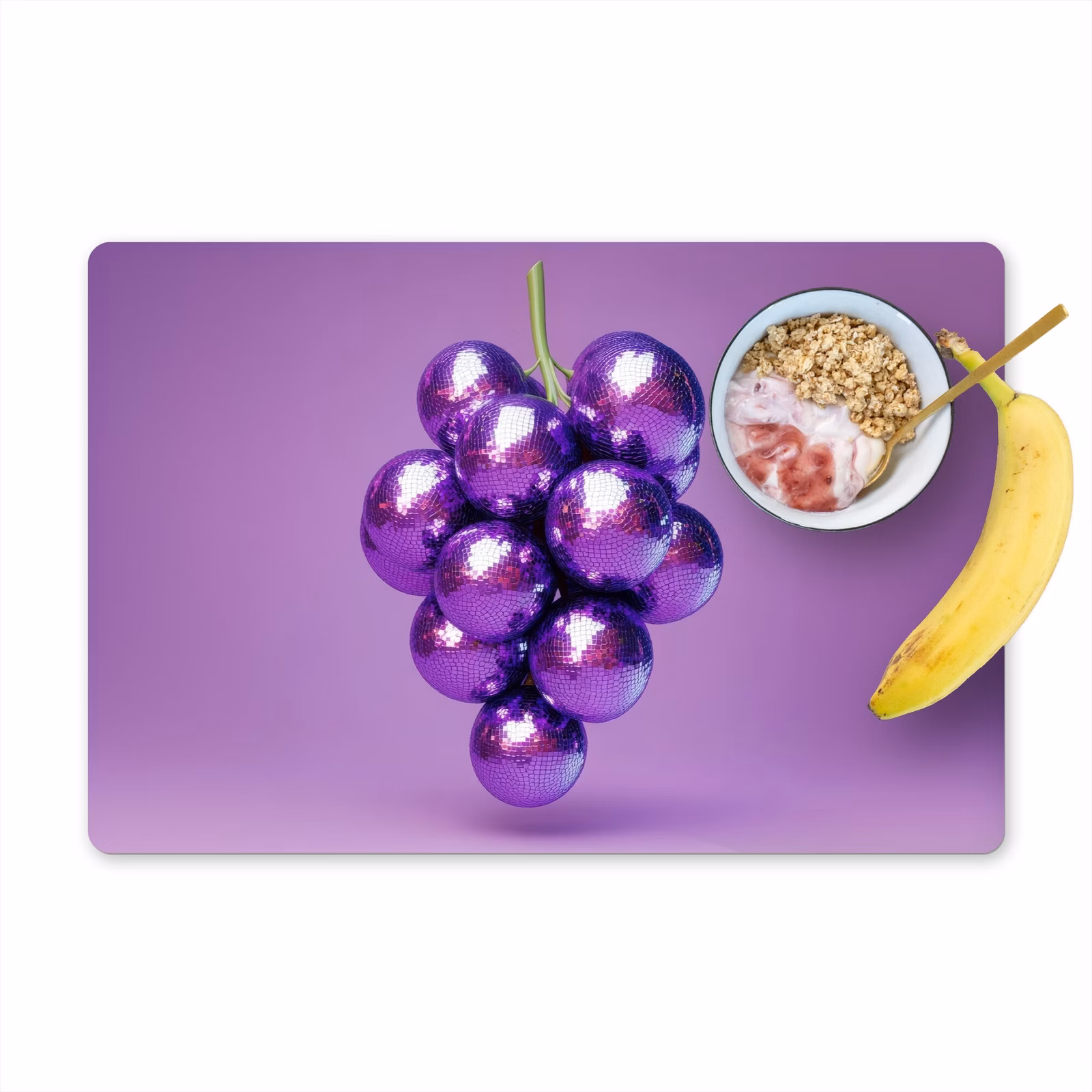 Placemat vinyl - Druif - Disco - Glitter - Paars — 1