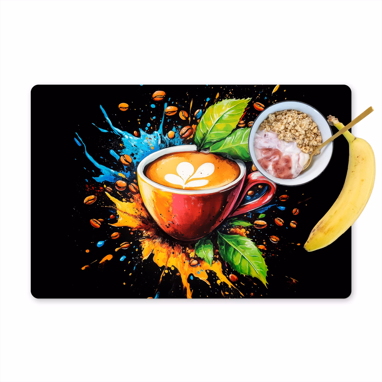 Placemat vinyl - Koffie - Graffiti - Drinken - Abstract — 1
