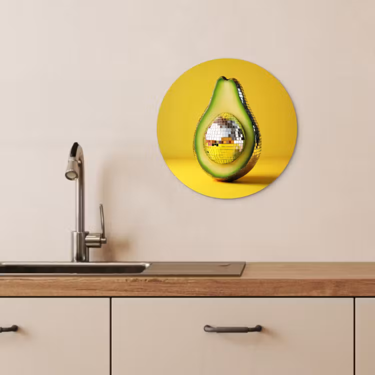 Muurcirkel - Avocado - Discobal - Geel - Glitter — 2