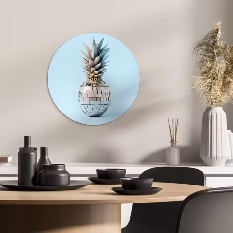 Muurcirkel - Blauw - Ananas - Disco - Discobal — 2