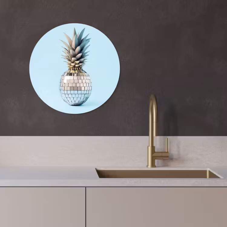 Muurcirkel - Blauw - Ananas - Disco - Discobal — 3