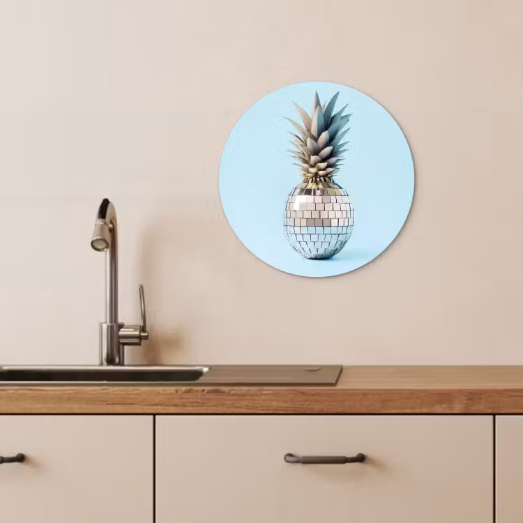 Muurcirkel - Blauw - Ananas - Disco - Discobal — 4