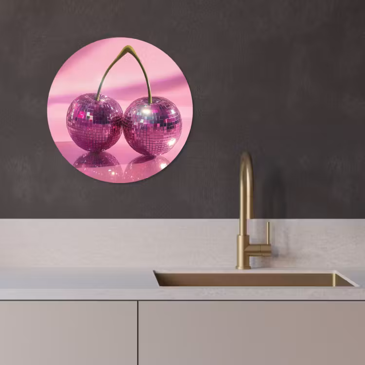 Muurcirkel - Glitter - Discobol - Roze - Kersen — 3