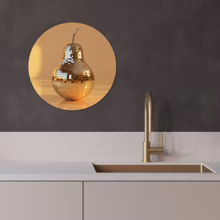 Muurcirkel - Goud - Disco - Glitter - Peer — 4