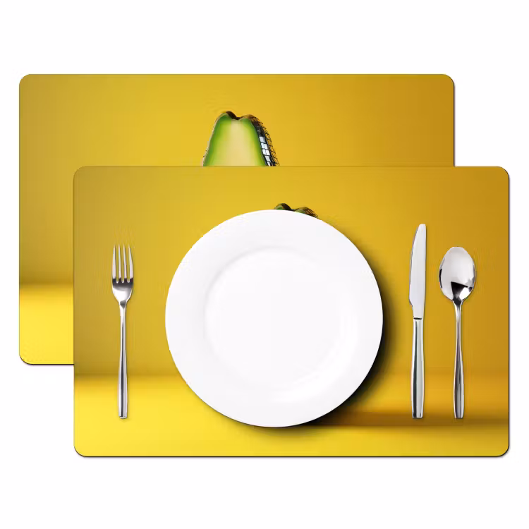 Placemat vinyl - Avocado - Discobal - Geel - Glitter — 2