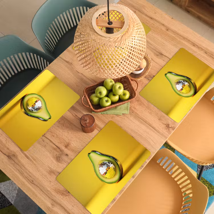 Placemat vinyl - Avocado - Discobal - Geel - Glitter — 3