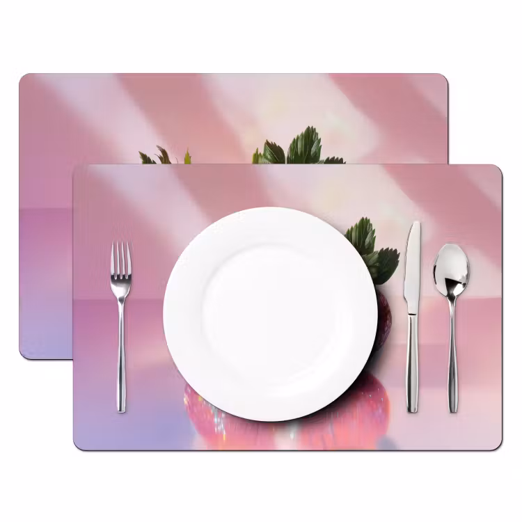 Placemat vinyl - Disco - Fruit - Glitter - Strawberry — 2