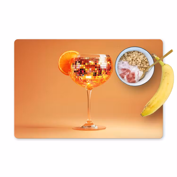 Placemat vinyl - Drank - Oranje - Glitter - Disco — 1