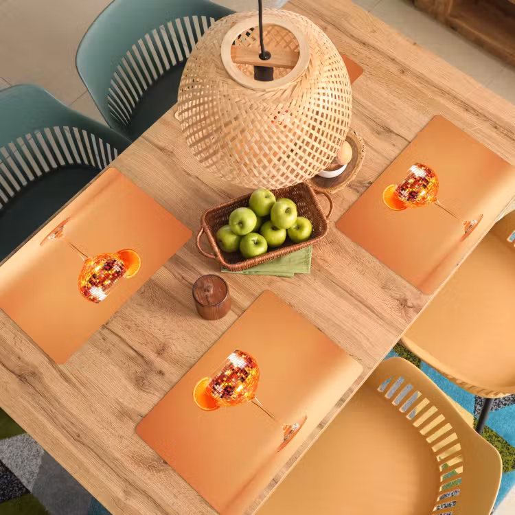 Placemat vinyl - Drank - Oranje - Glitter - Disco — 3