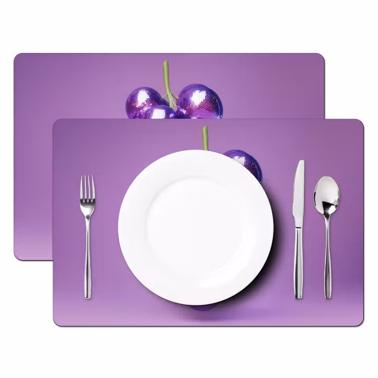 Placemat vinyl - Druif - Disco - Glitter - Paars — 2