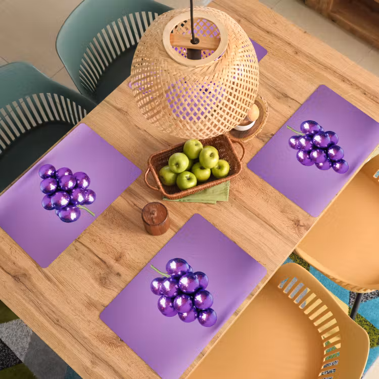 Placemat vinyl - Druif - Disco - Glitter - Paars — 3