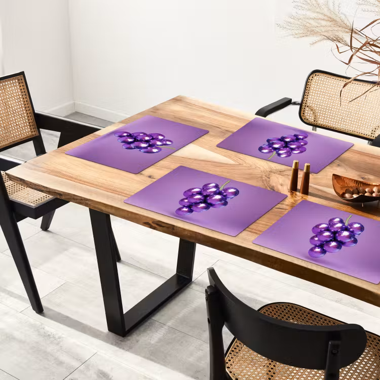 Placemat vinyl - Druif - Disco - Glitter - Paars — 4