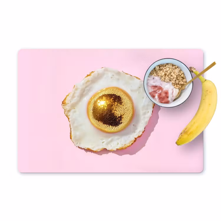 Placemat vinyl - Ei - Disco - Ontbijt - Glitter — 1