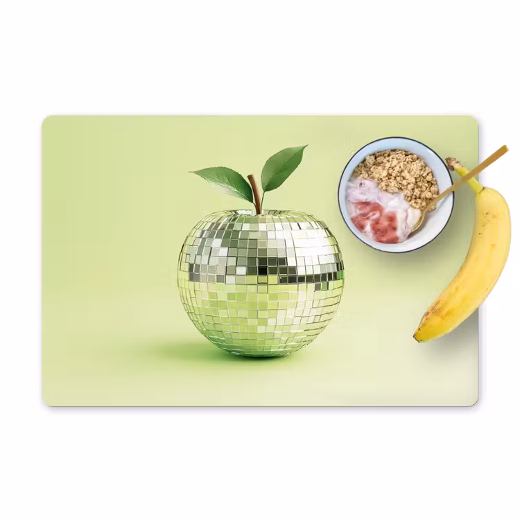 Placemat vinyl - Groen - Disco - Decoratie - Appel — 1