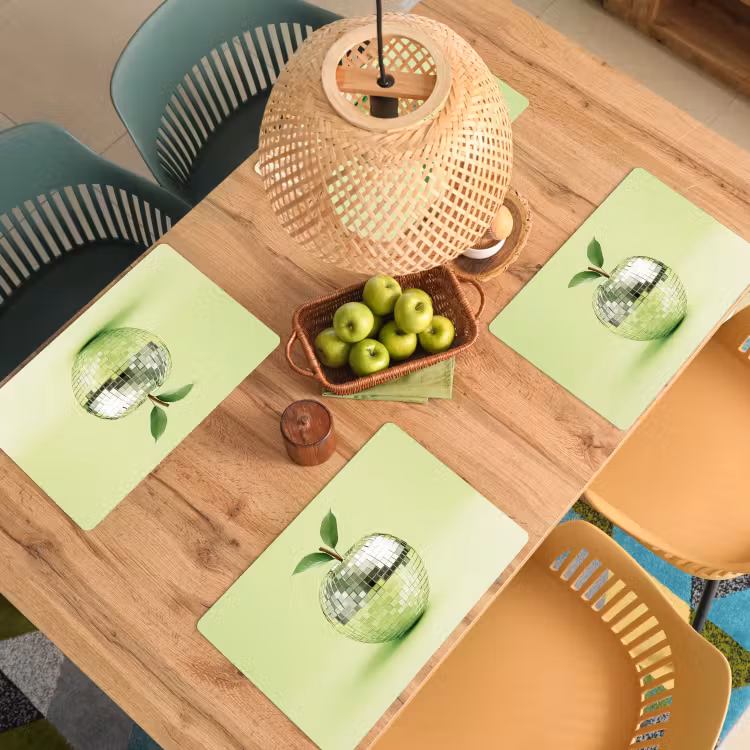 Placemat vinyl - Groen - Disco - Decoratie - Appel — 3