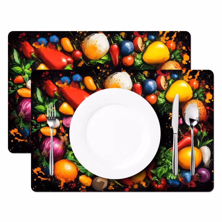Placemat vinyl - Groente - Graffiti - Kleurrijk - Koken - Abstract — 2