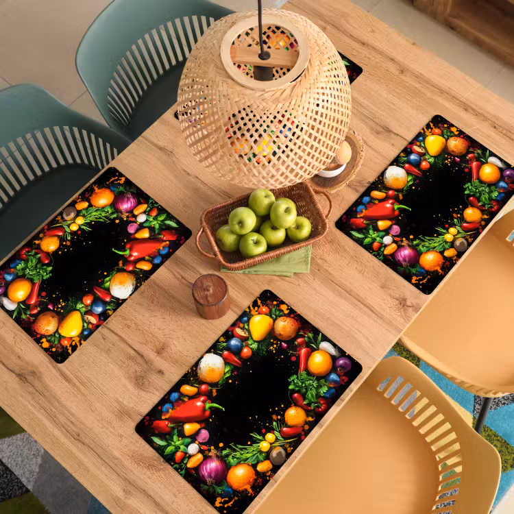 Placemat vinyl - Groente - Graffiti - Kleurrijk - Koken - Abstract — 3