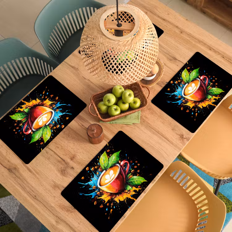 Placemat vinyl - Koffie - Graffiti - Drinken - Abstract — 3