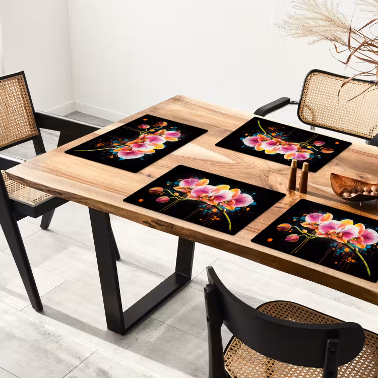 Placemat vinyl - Orchidee - Graffiti - Kleurrijk - Bloemen - Abstract — 4