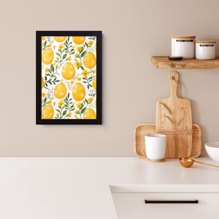Poster met lijst - Bloemen - Paaseieren - Geel — 4