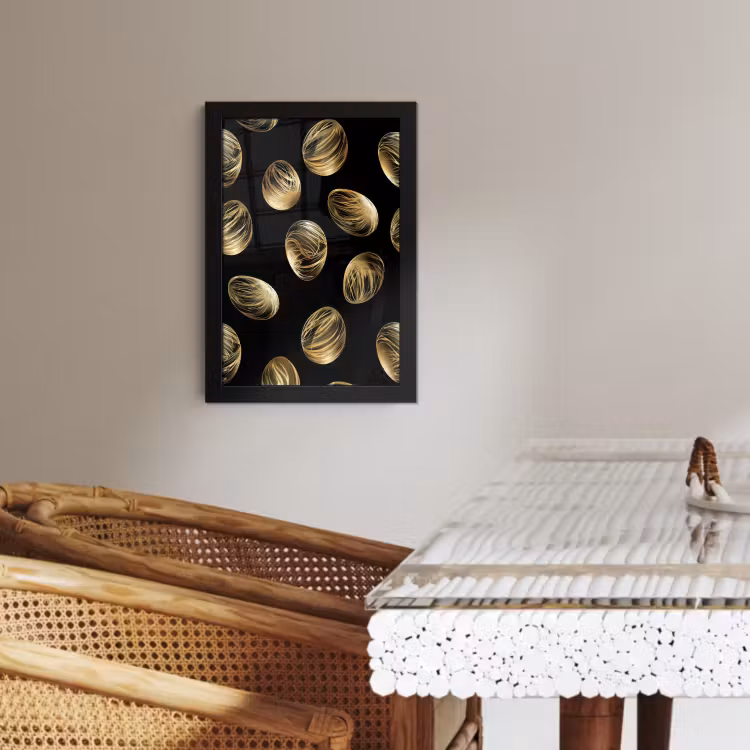 Poster met lijst - Eieren - Goud - Patroon — 2
