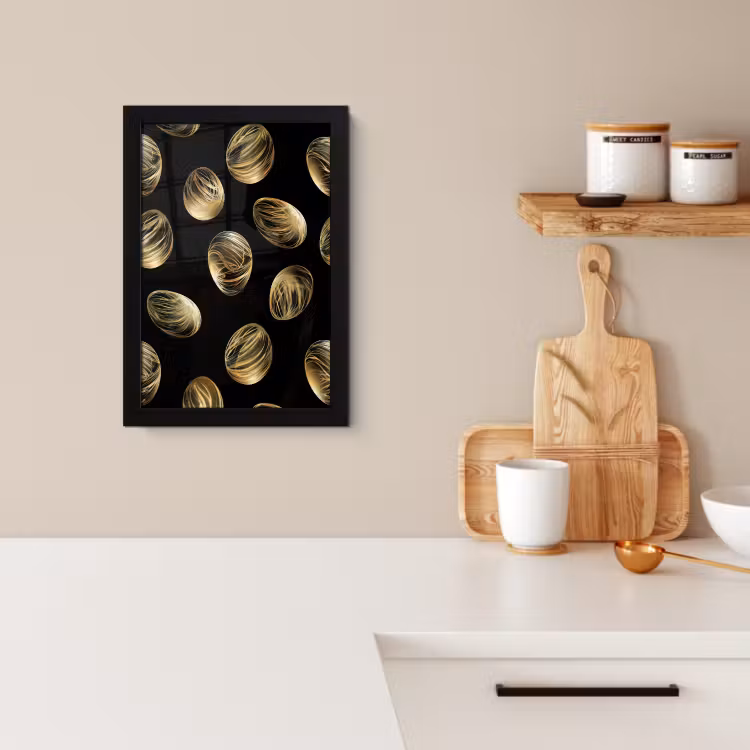 Poster met lijst - Eieren - Goud - Patroon — 4