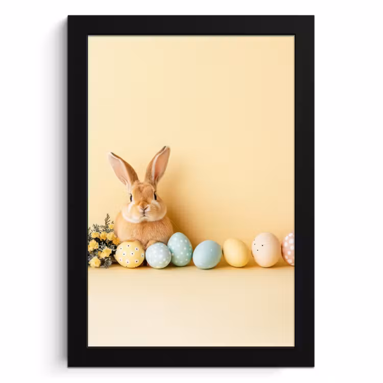 Poster met lijst - Eieren - Konijn - Pasteltinten — 1