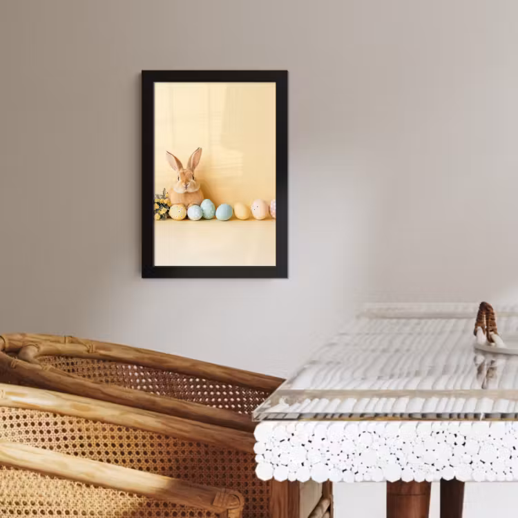 Poster met lijst - Eieren - Konijn - Pasteltinten — 3