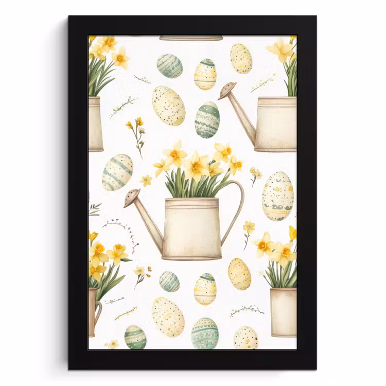 Poster met lijst - Gieter - Bloemen - Eieren — 1