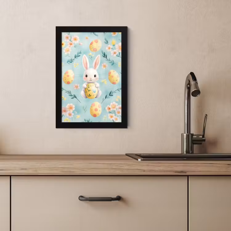 Poster met lijst - Konijn - Eieren - Takjes — 4