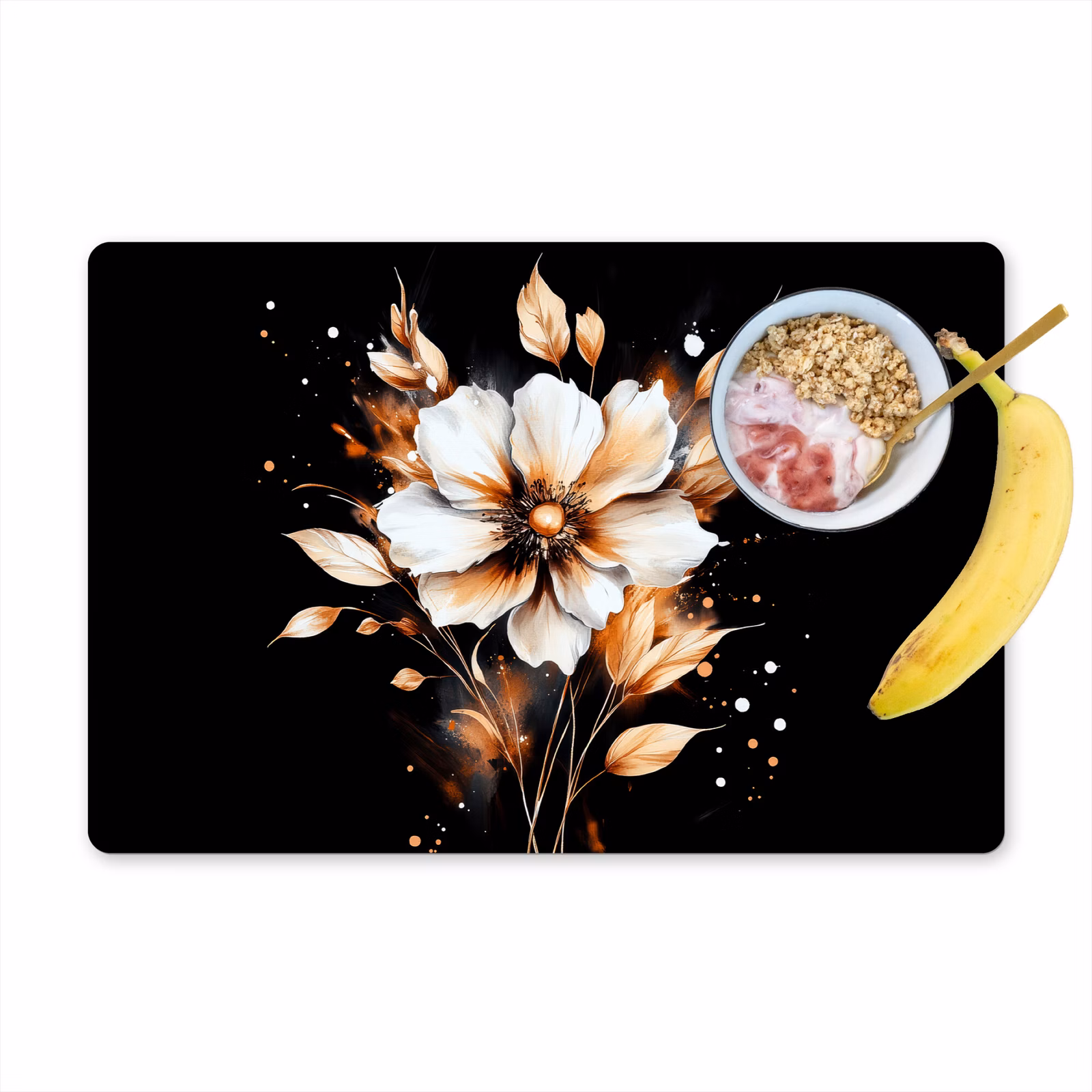 Placemat vinyl - Bloem - Verf - Goud - Graffiti - Modern — 1