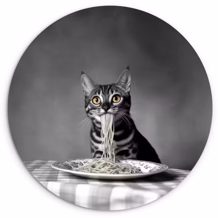 Muurcirkel - Bengaal - Kat - Tafelkleed - Zwart - Wit - Dier — 1