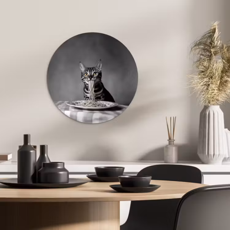 Muurcirkel - Bengaal - Kat - Tafelkleed - Zwart - Wit - Dier — 2