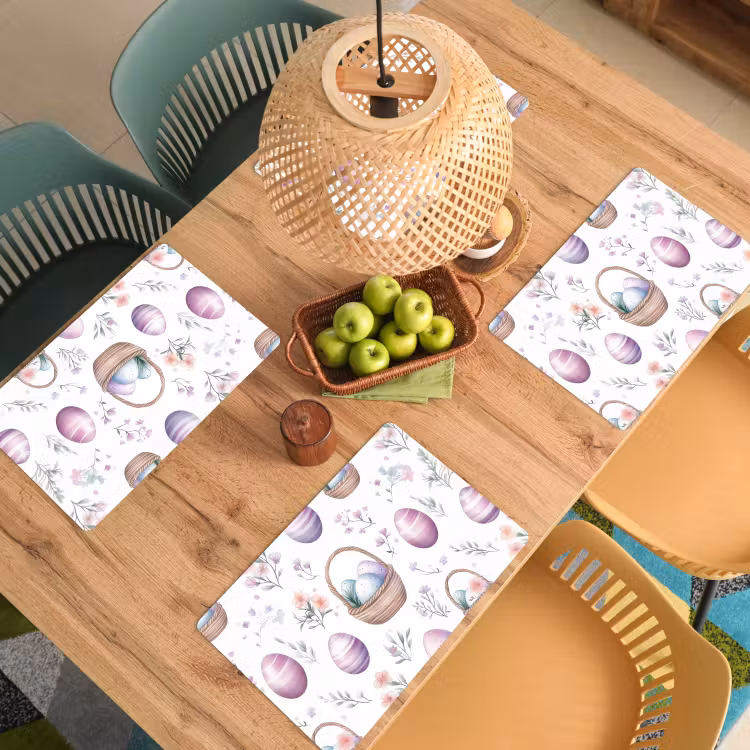 Placemat - 6 stuks - Bloemen - Paaseieren - Patroon — 3