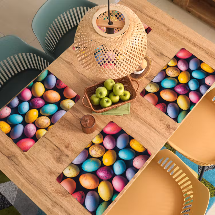 Placemat - 6 stuks - Kleurrijk - Paaseitjes - Spetters — 3
