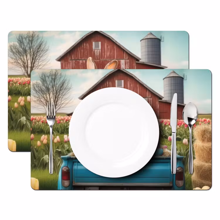 Placemat - 6 stuks - Konijn - Boerderij - Eieren — 2