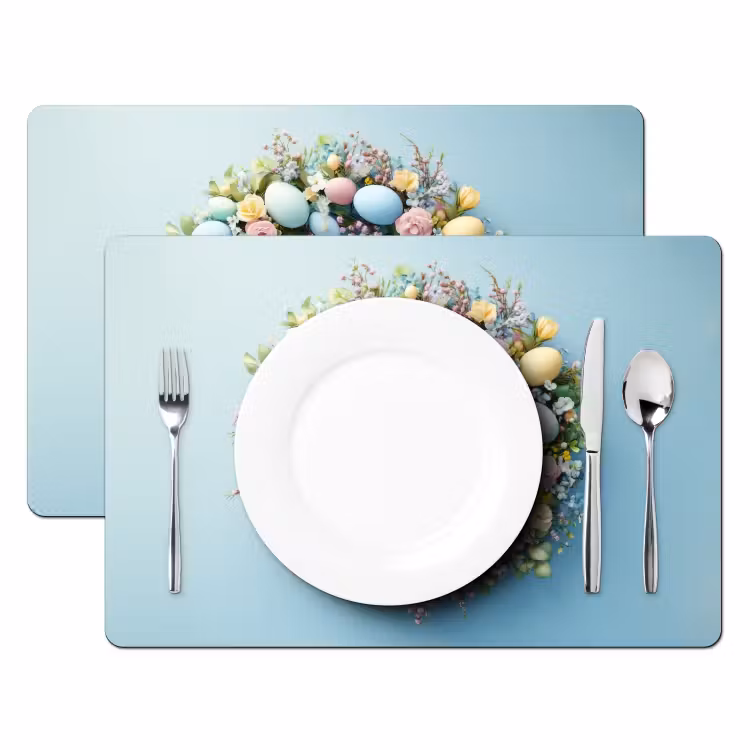 Placemat - 6 stuks - Krans - Eieren - Bloemen — 2