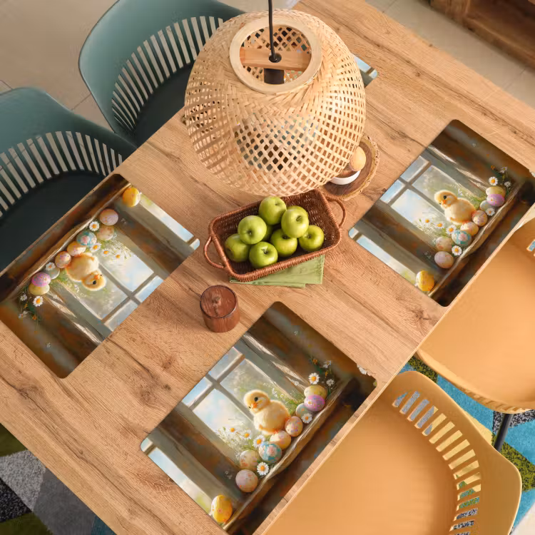 Placemat - 6 stuks - Kuiken - Raam - Paaseieren — 3