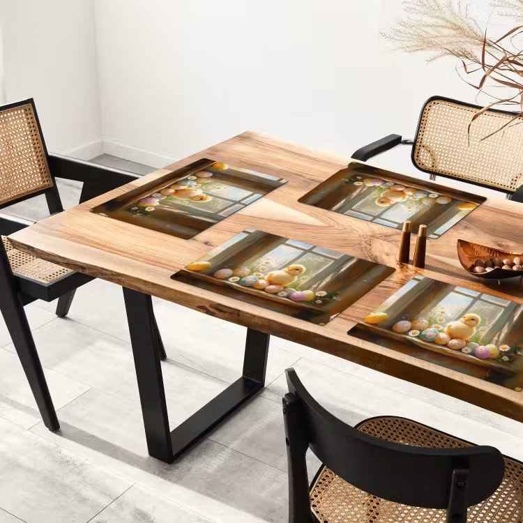 Placemat - 6 stuks - Kuiken - Raam - Paaseieren — 4