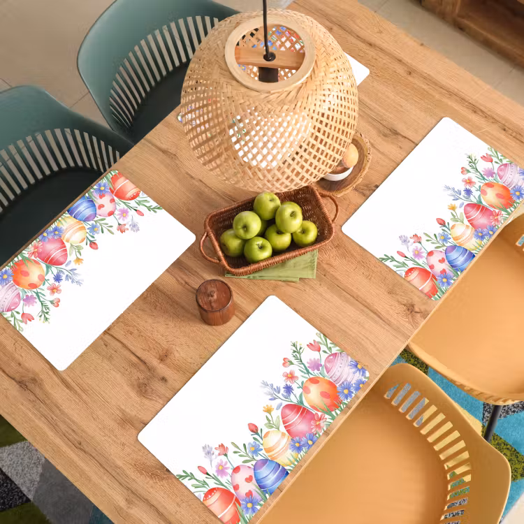 Placemat - 6 stuks - Bloementuin - Kleurrijk - Eieren — 3
