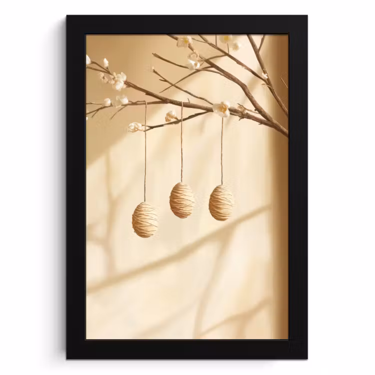 Poster met lijst - Beige - Paastak - Eieren — 1