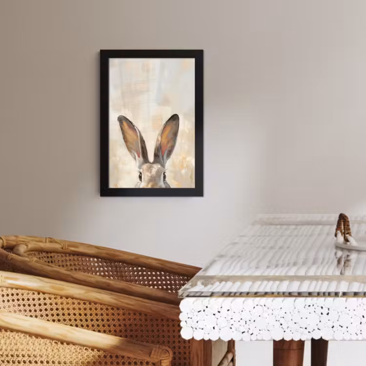 Poster met lijst - Haas - Oren - Bruin — 2