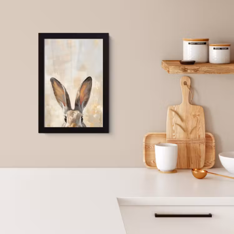 Poster met lijst - Haas - Oren - Bruin — 3
