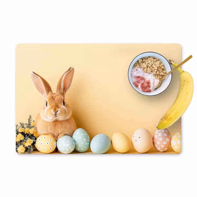 Placemat - 6 stuks - Eieren - Konijn - Pasteltinten — 1
