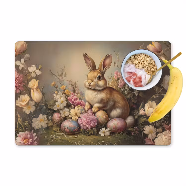 Placemat - 6 stuks - Haas - Stilleven - Bloemen — 1