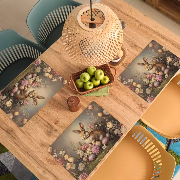 Placemat - 6 stuks - Haas - Stilleven - Bloemen — 3