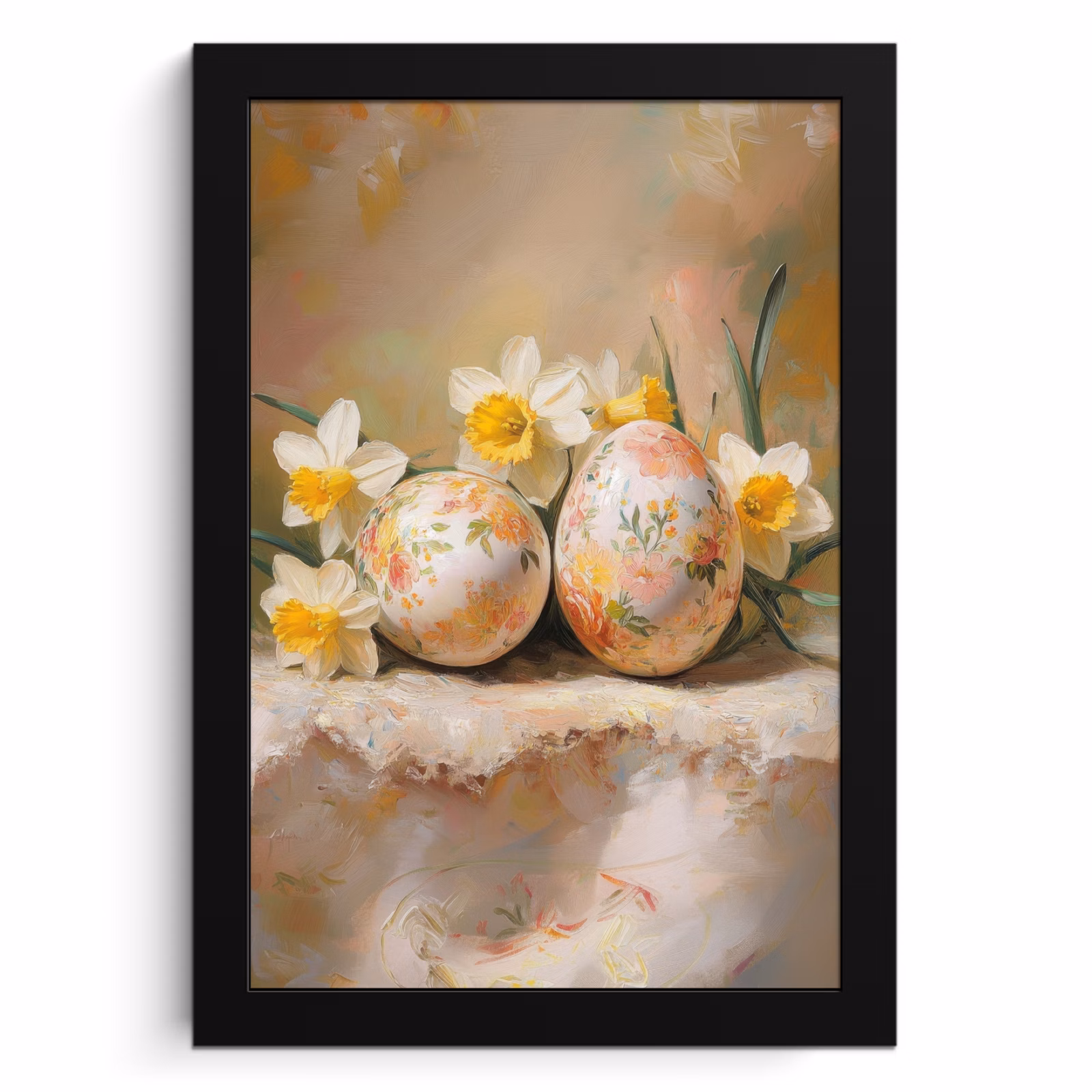 Poster met lijst - Bloemen - Eieren - Geschilderd — 1